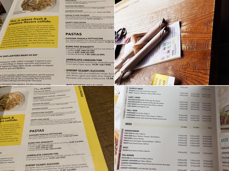 California Pizza Kitchen at Deer Park Menu