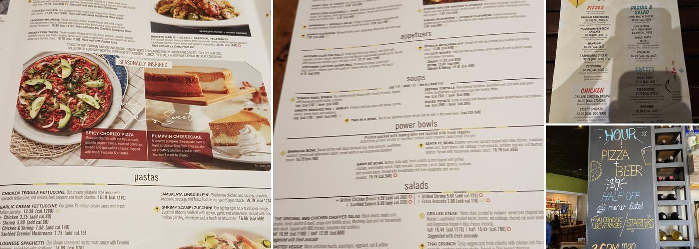 California Pizza Kitchen at Old Orchard Menu