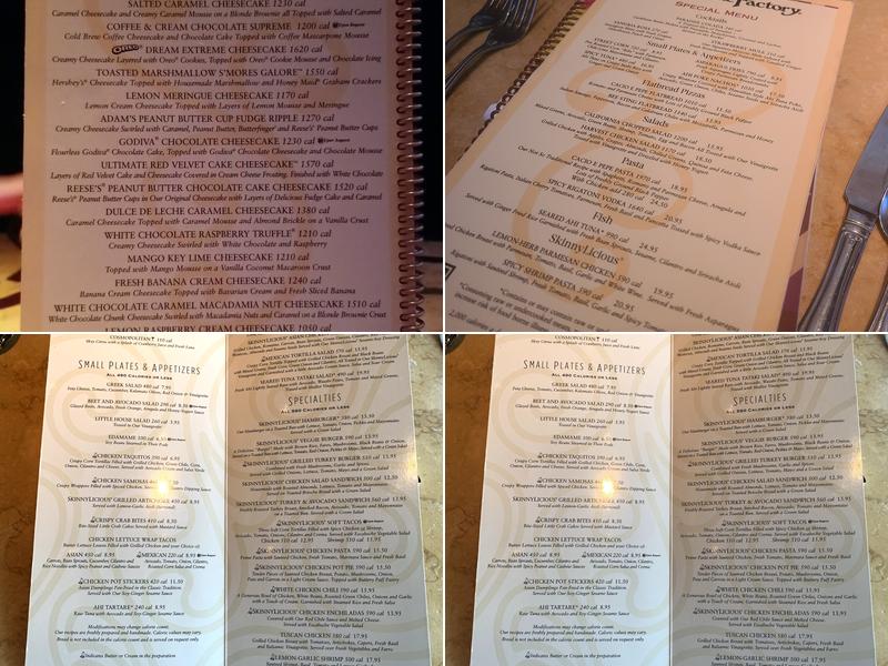 The Cheesecake Factory Menu