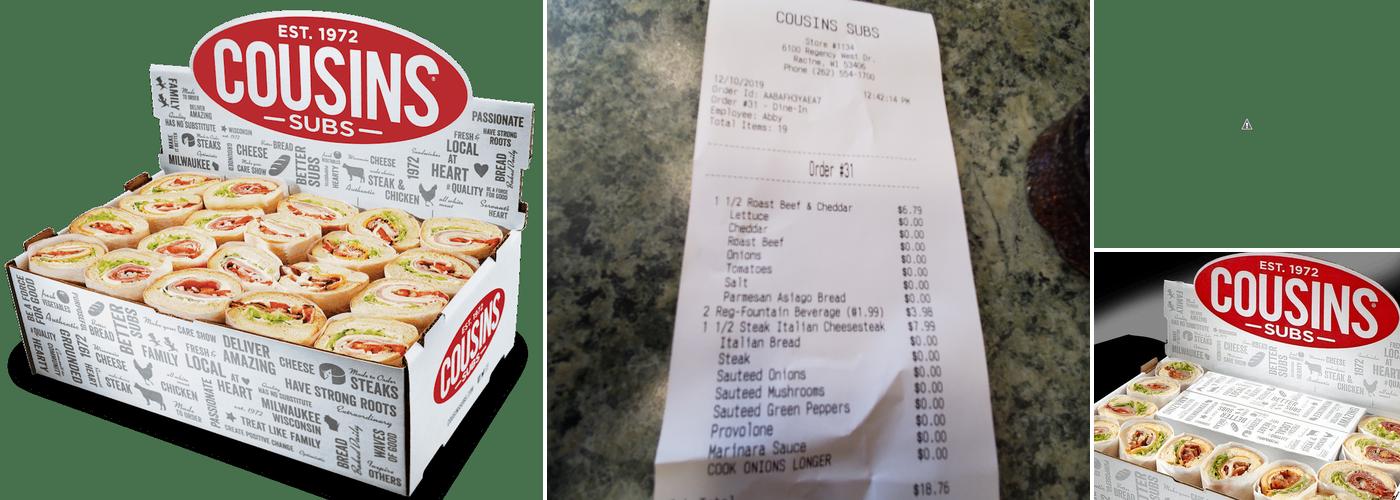Cousins Subs Menu