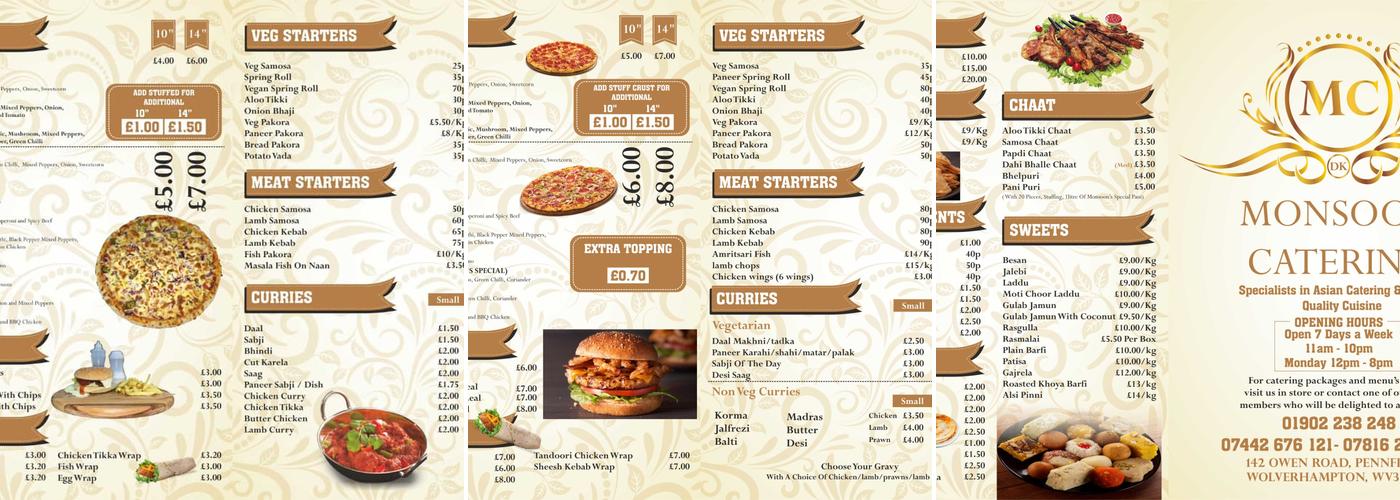 Monsoon Catering Menu
