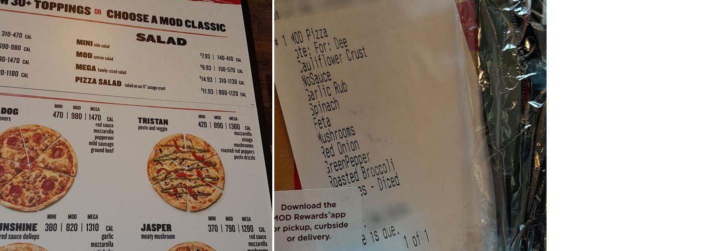 MOD Pizza Menu