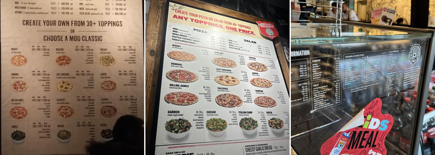 MOD Pizza Menu