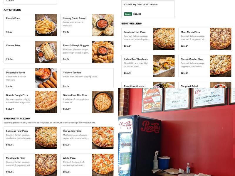 Rosati's Pizza Menu