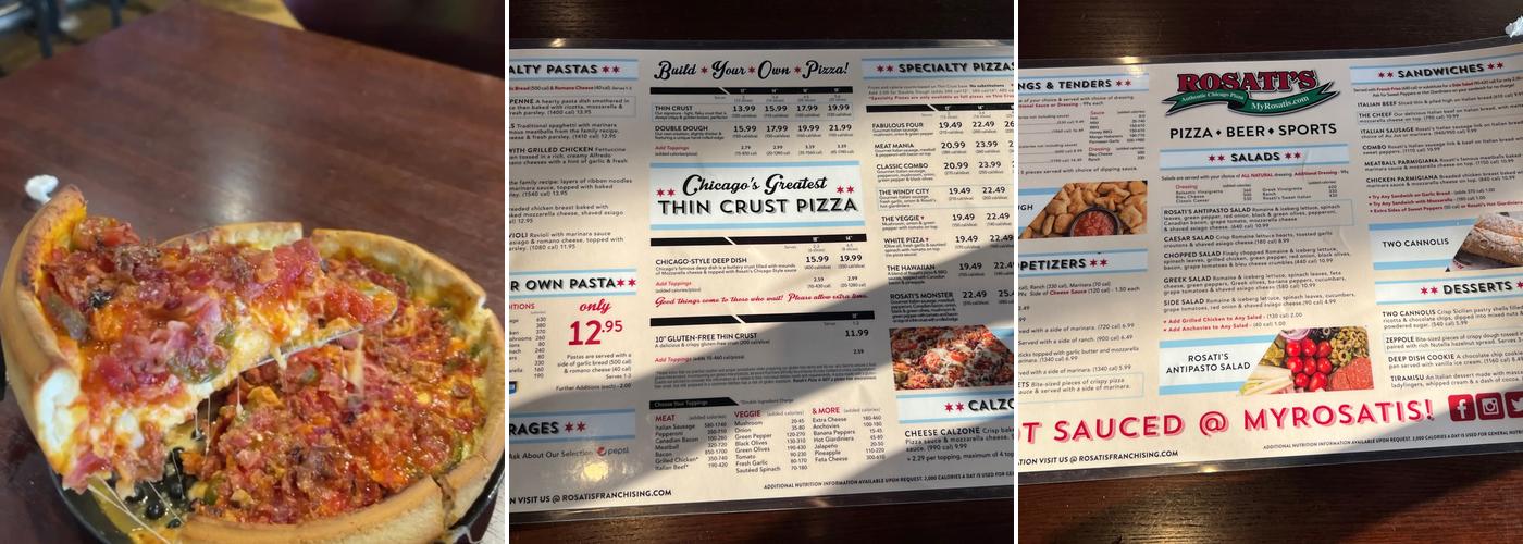 Rosati's Pizza Menu