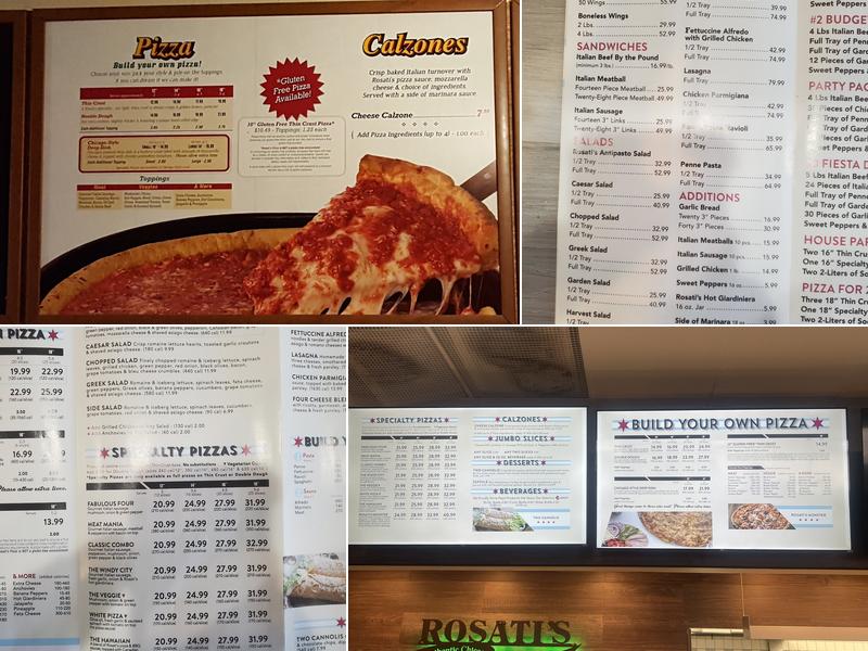 Rosati's Pizza Menu