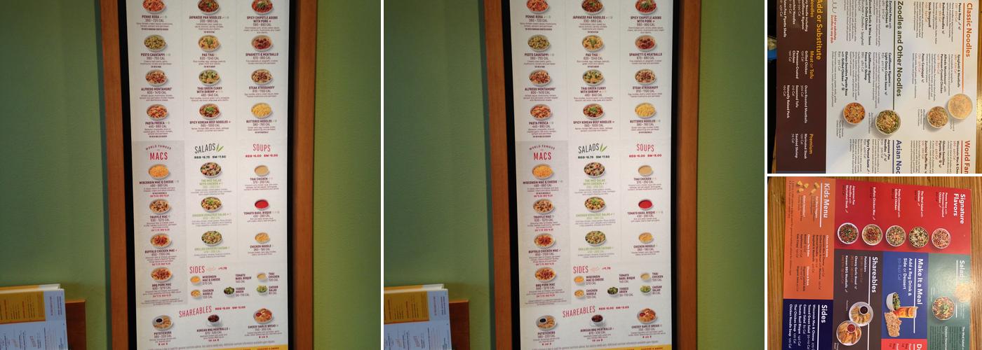 Noodles and Company Menu
