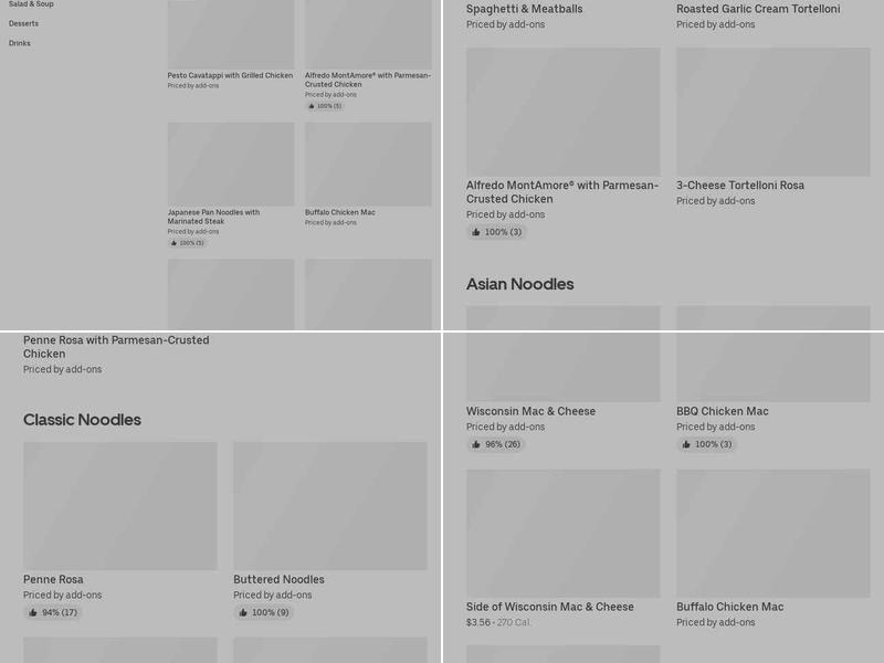 Noodles and Company Menu