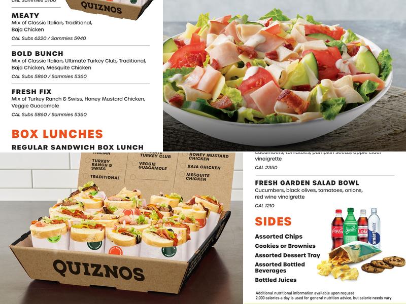 Quiznos Menu