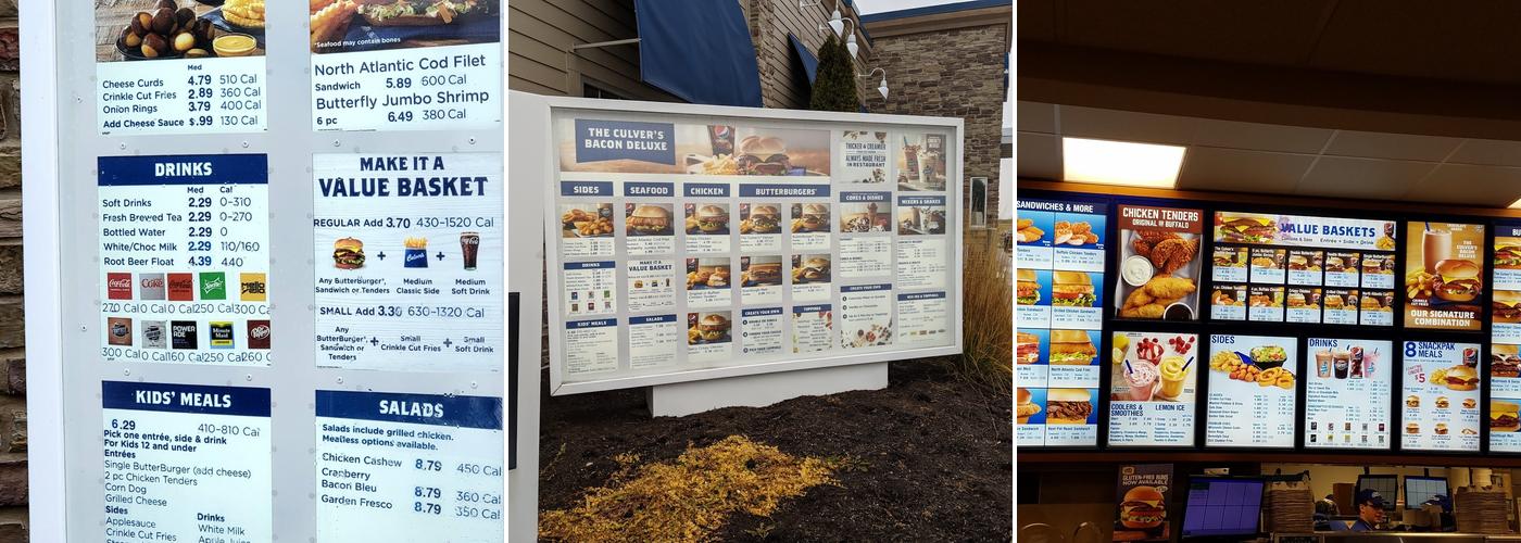 Culver’s Menu