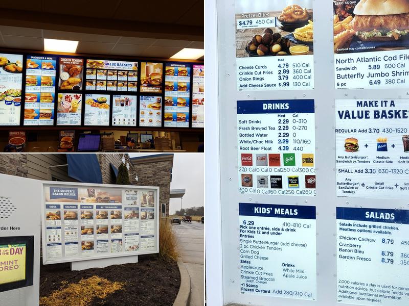 Culver’s Menu