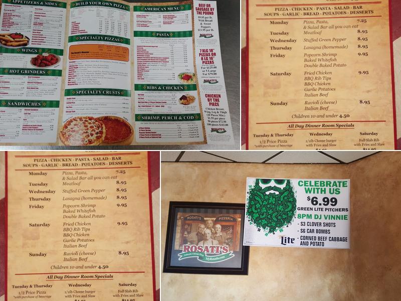 Rosati's Pizza sport bar and catering Menu