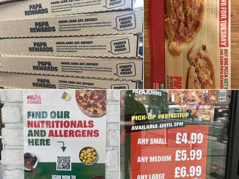 Papa Johns Pizza Menu