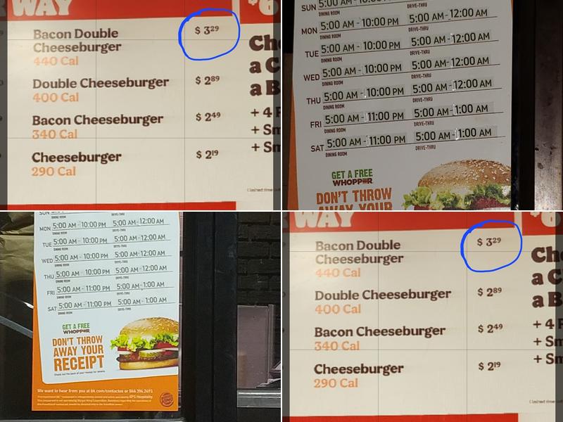 Burger King Menu