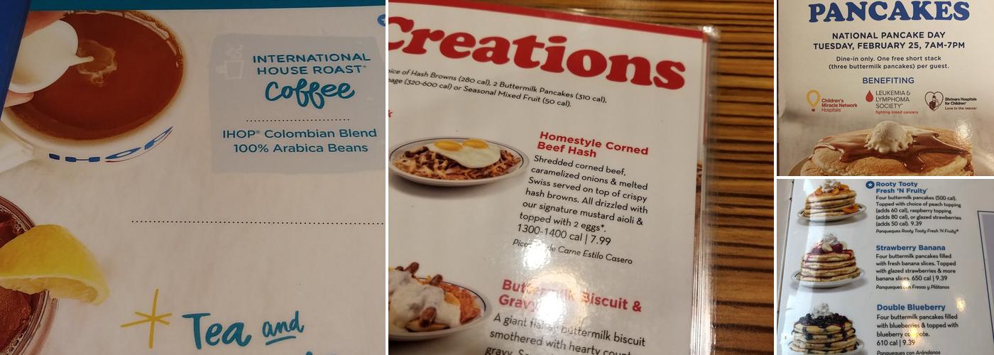 IHOP Menu