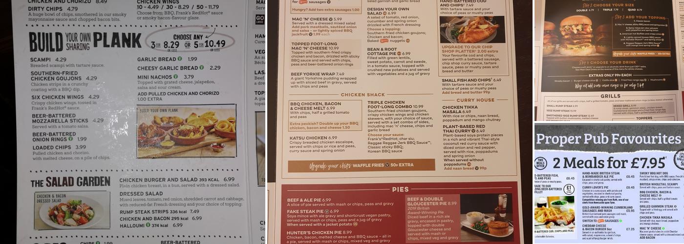 The George Wallis Menu