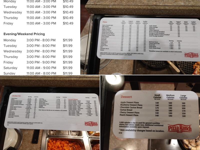 Pizza Ranch Menu