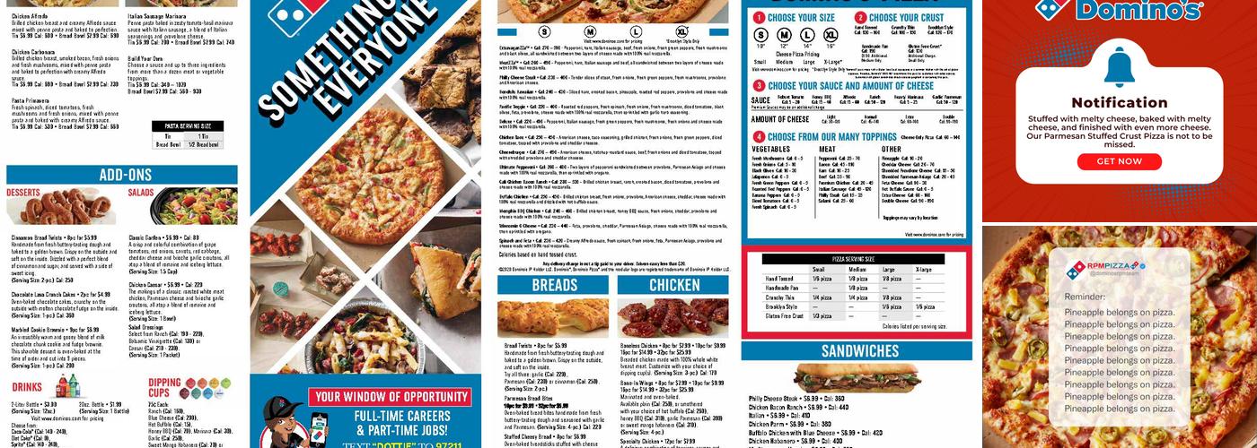 Domino's Pizza Menu