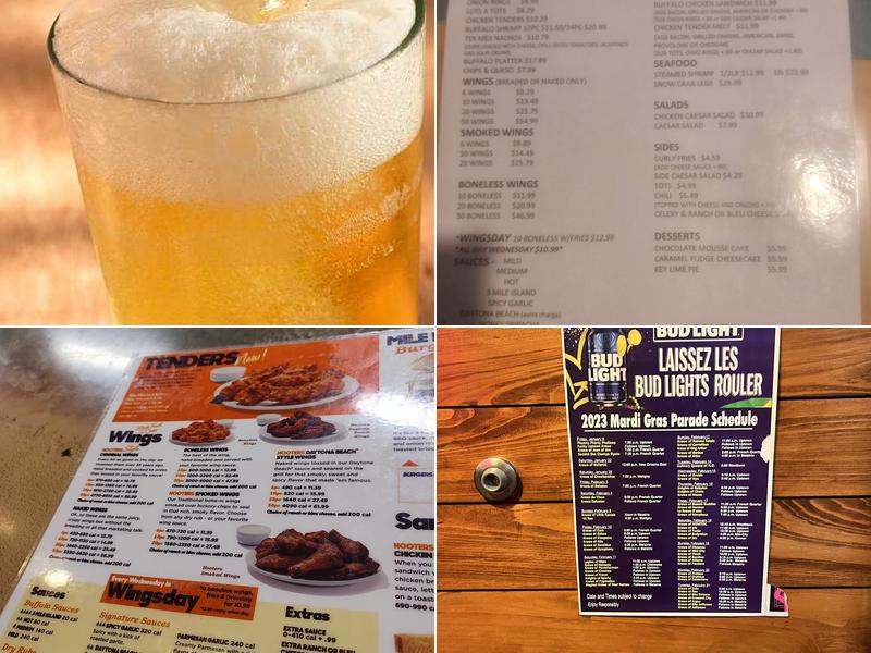 Hooters Menu