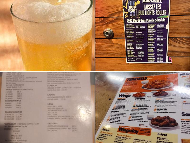 Hooters Menu