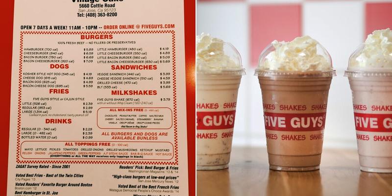 Five Guys Menu