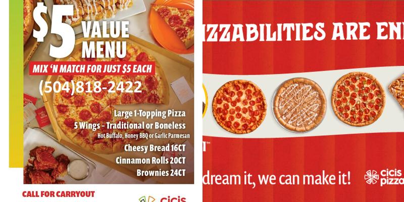 Cicis Pizza Menu