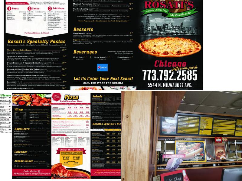 Rosati's Pizza Menu