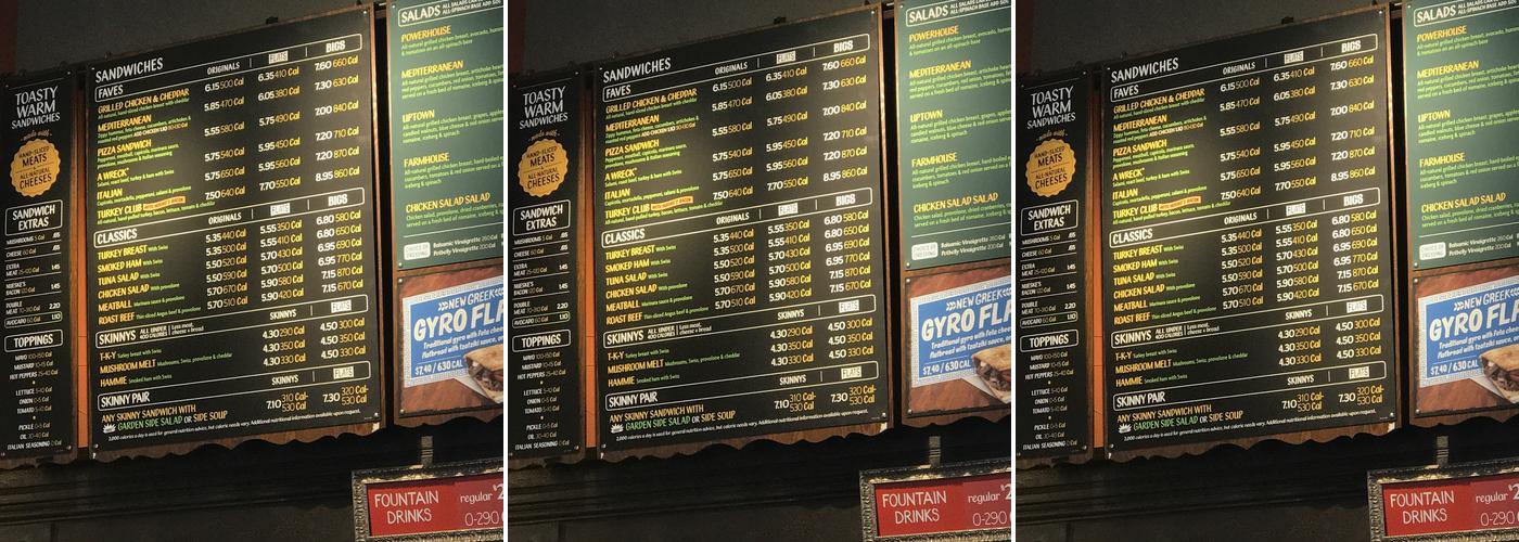 Potbelly Sandwich Shop Menu