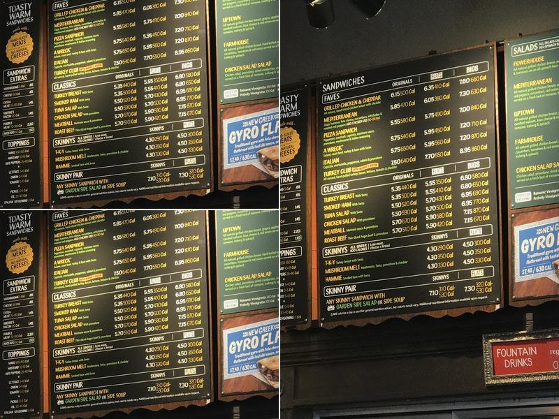 Potbelly Sandwich Shop Menu