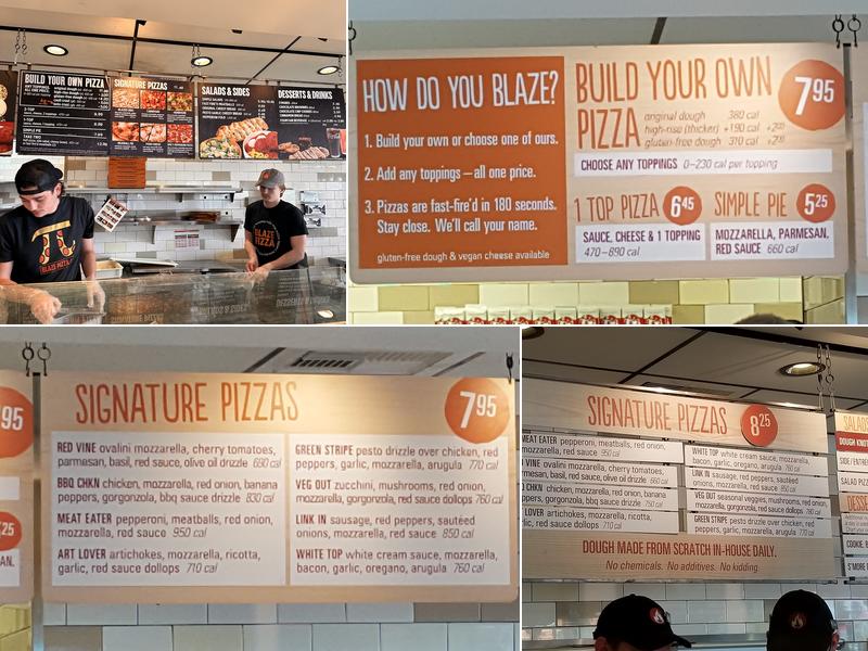 Blaze Pizza Menu
