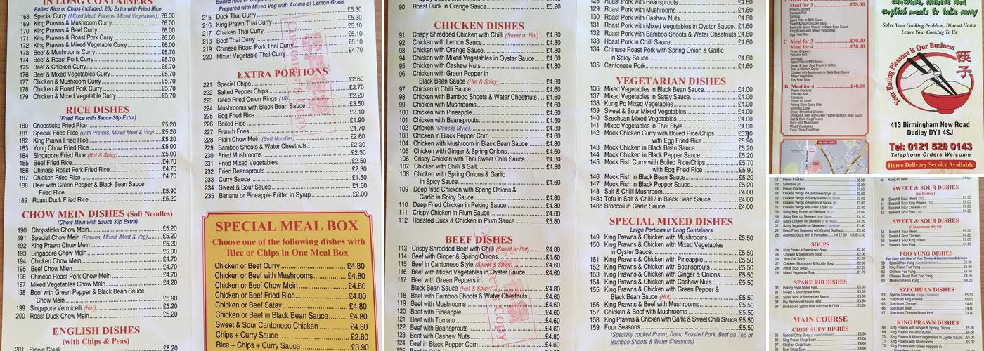 Chopsticks Menu