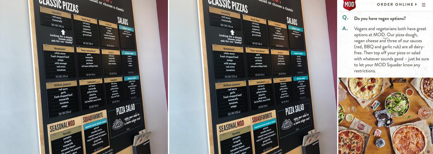 MOD Pizza Menu