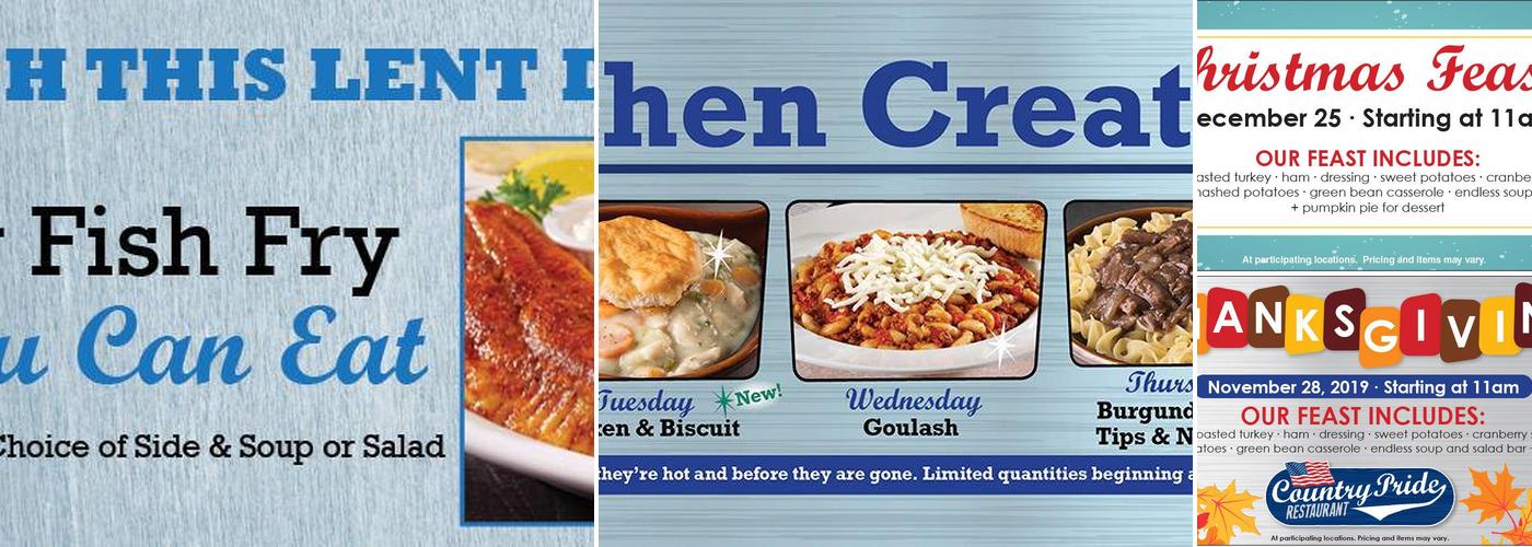 Country Pride Menu