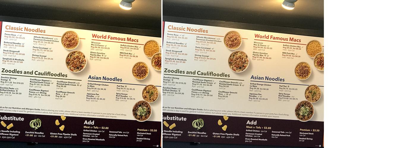 Noodles and Company Menu
