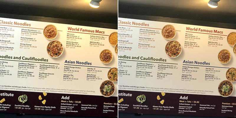 Noodles and Company Menu