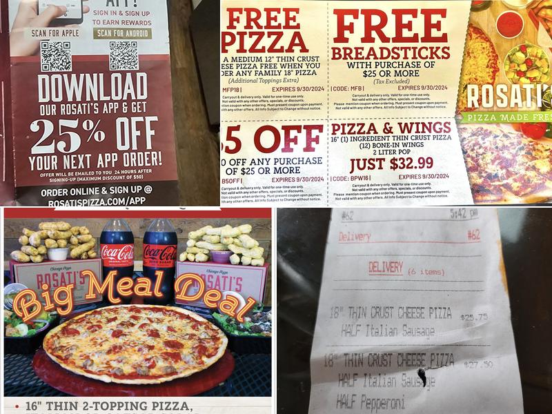 Rosati's Pizza Sycamore Menu