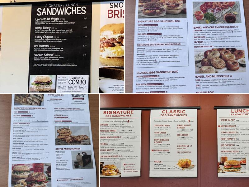 Bruegger's Bagels Menu