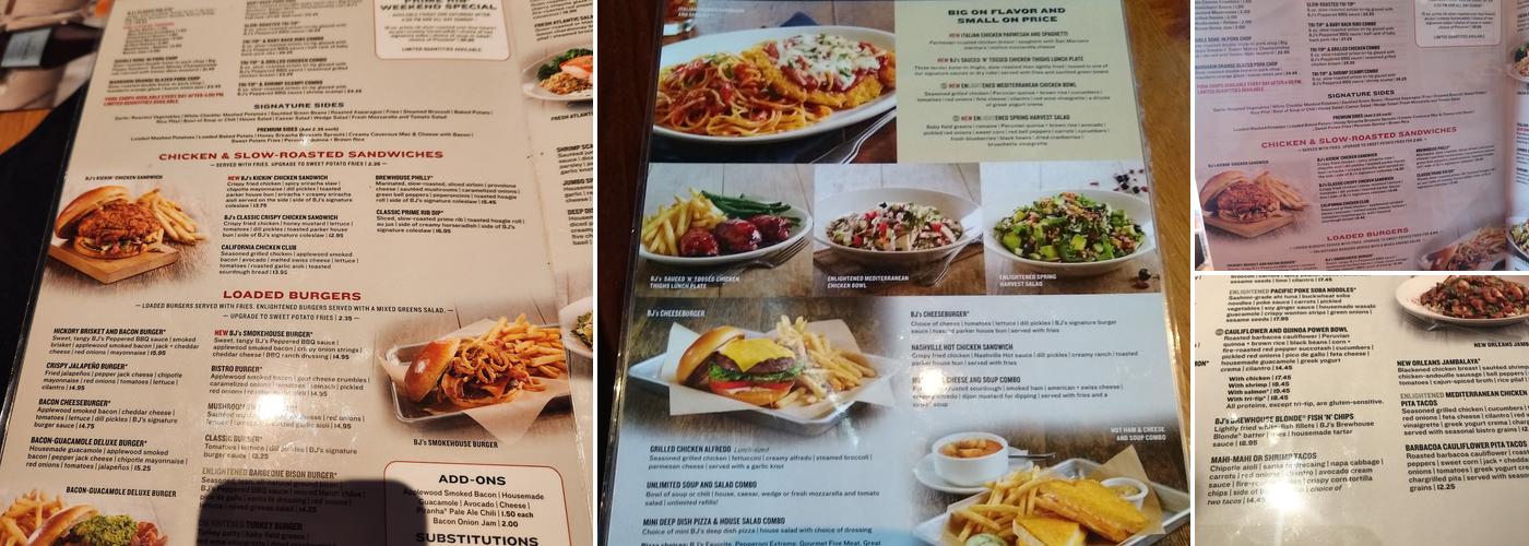 BJ's Restaurant & Brewhouse Menu