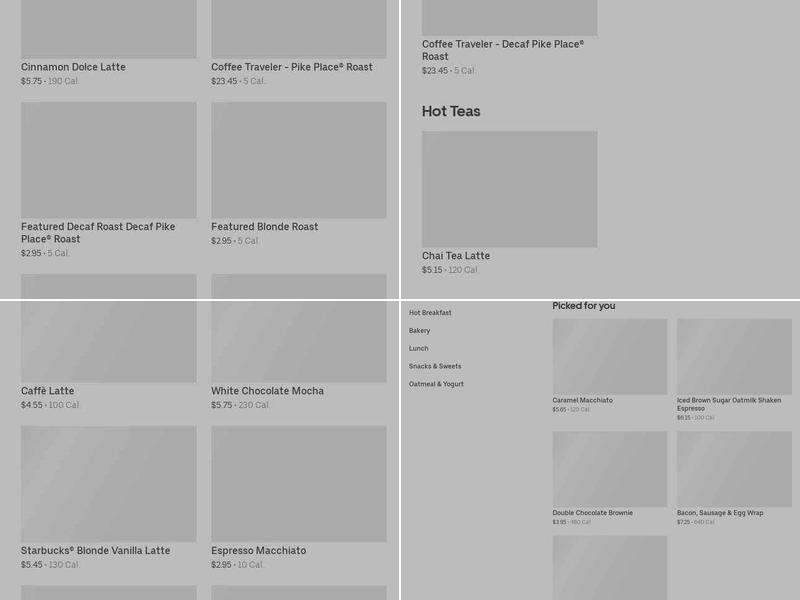 Starbucks Menu
