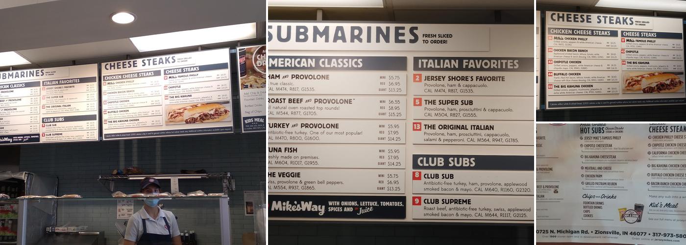 Jersey Mike's Subs Menu