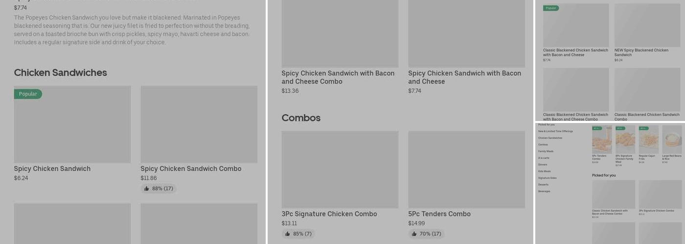 Popeyes Louisiana Kitchen Menu