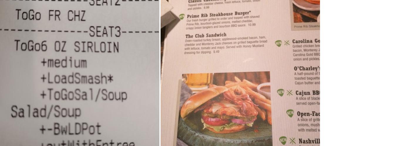 O'Charley's Restaurant & Bar Menu