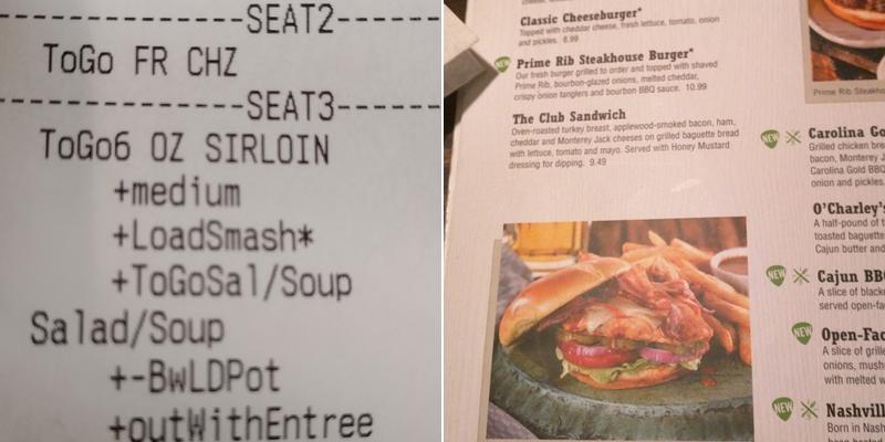 O'Charley's Restaurant & Bar Menu