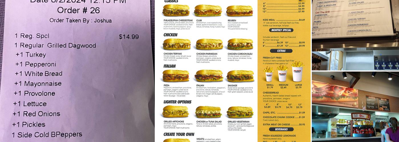 Penn Station East Coast Subs Menu