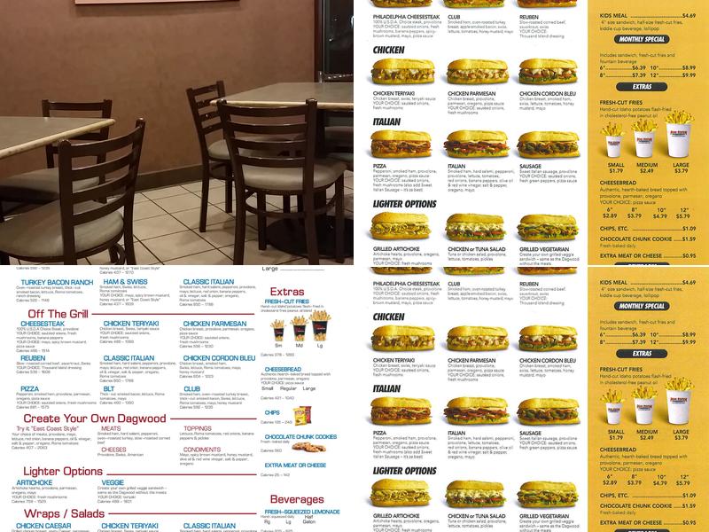 Penn Station East Coast Subs Menu