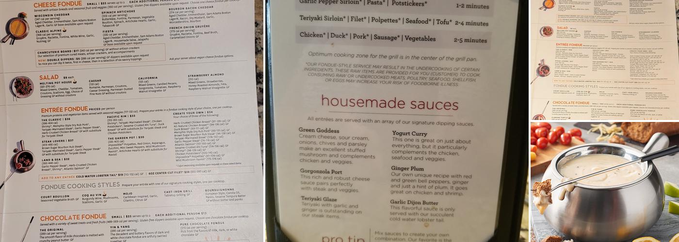 The Melting Pot Menu