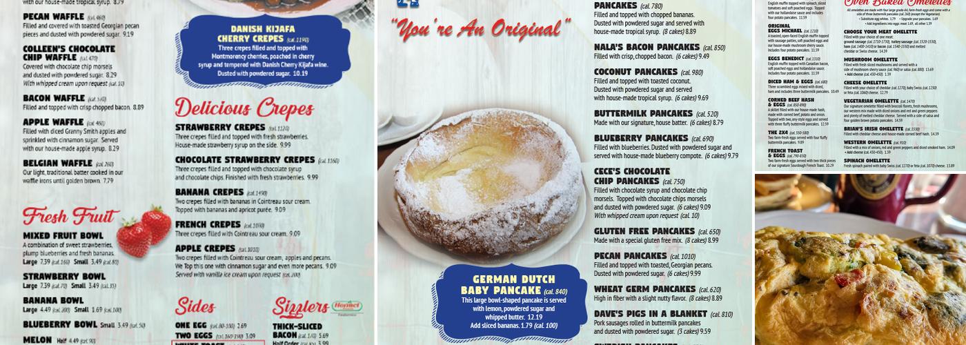 The Original Pancake House Menu