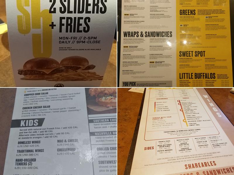 Buffalo Wild Wings Menu