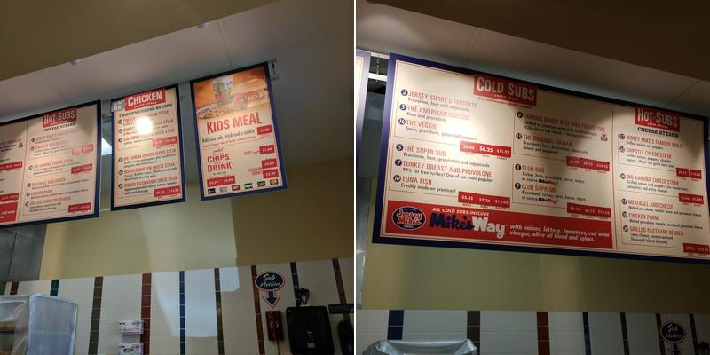 Jersey Mike's Subs Menu