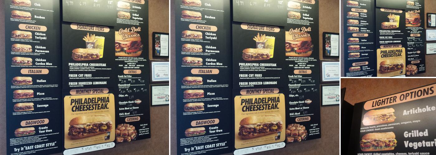 Penn Station East Coast Subs Menu